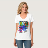 T-shirt Maths irrationnel comme Pi bleu jaune rose vert (Devant entier)