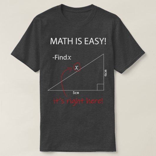 T-shirt Maths is easy math is fun math problemes 1 (3) (Design devant)