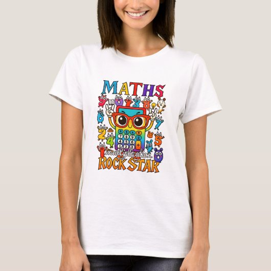 T-shirt Maths Rockstar T Shirt for Teachers and Schools (Devant)