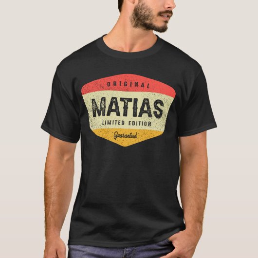 T-shirt Matias Nom personnalisé - Nom Vintage Matias (Devant)