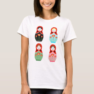 T-shirt Matryoshka Pouphe de nidification russe Babushka