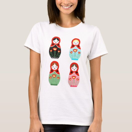 T-shirt Matryoshka Pouphe de nidification russe Babushka (Devant)