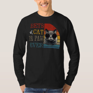 T-shirt Mats Vintage Meilleur Chat Pa Paw Ever Chat Pa Paw