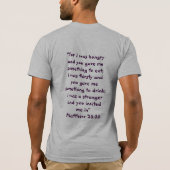 T-SHIRT "MATTHEW 25:35" "CAR J'AVAIS FAIM..." (Dos)
