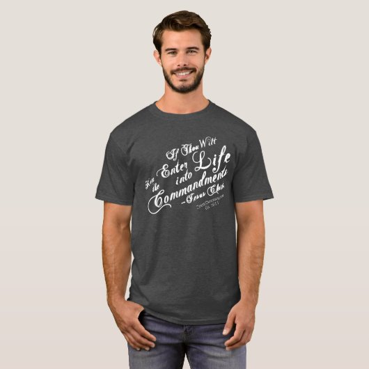 T-shirt Matthieu 19:17 Chemise biblique KJV (Devant entier)