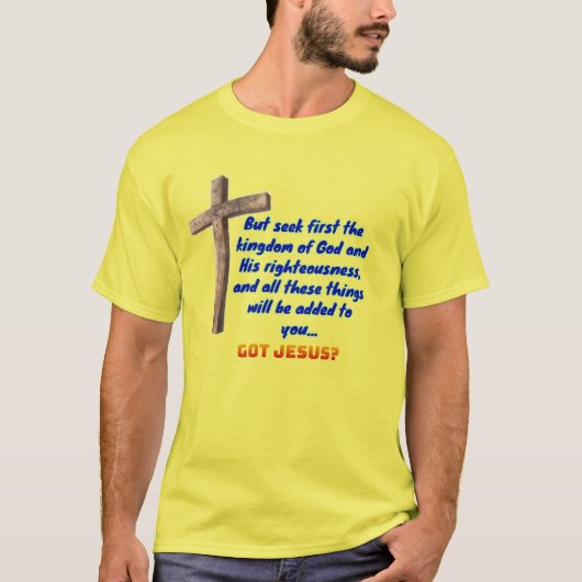 T-shirt Matthieu 6:33 Croix (Devant)