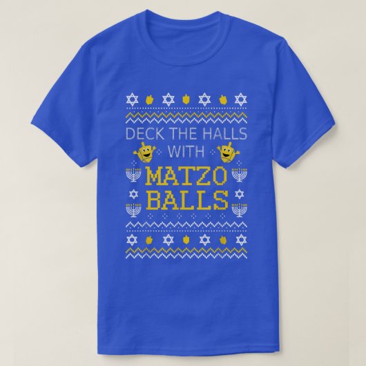 T-shirt Matzo Balls Ugly Sweater Jewish Hanoukka (Design devant)