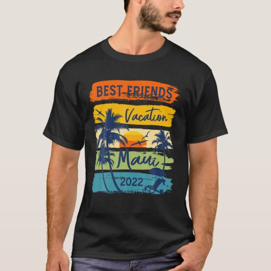 T-shirt Maui Hawaii 2022 Meilleurs Amis Vacances Correspon (Devant)