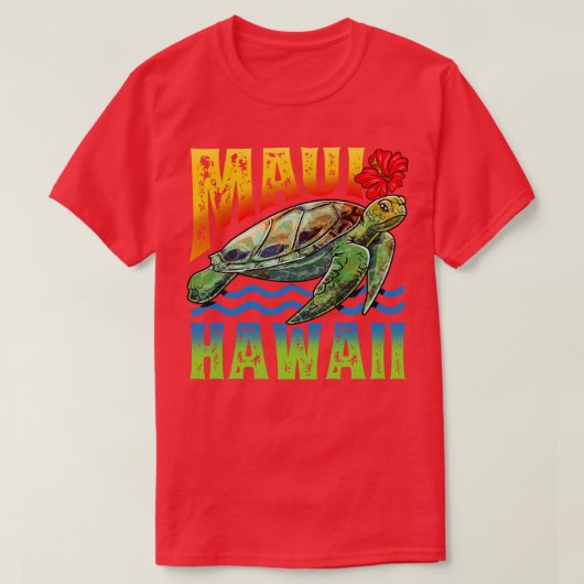T-shirt Maui Hawaii Aloha Turtle Summer Vacances Surfer Gi (Design devant)