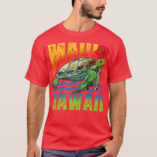 T-shirt Maui Hawaii Aloha Turtle Summer Vacances Surfer Gi