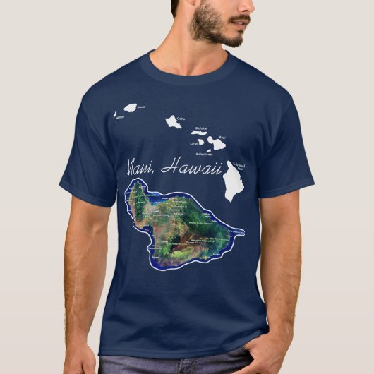 T-shirt Maui Hawaii Avec Les Îles Hawaïennes (Devant)