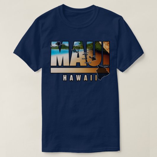 T-shirt Maui Hawaii Avec Les Îles Hawaïennes (Design devant)