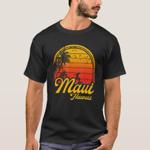 T-shirt Maui Hawaii Beach Palm Tree Vacances été Surfin