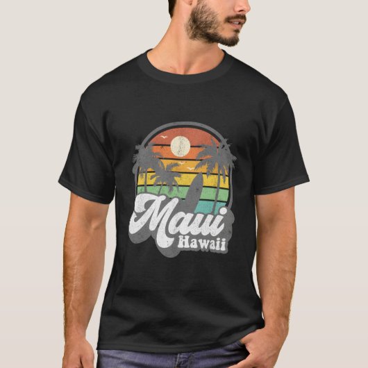 T-shirt Maui Hawaii Hawaii Plage Hawaiian Surf Surf 70'S (Devant)
