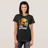 T-shirt Maui Hawaii Hawaiian Sunset Beach Retro (Devant entier)