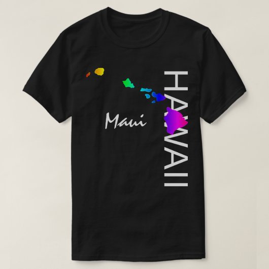 T-SHIRT MAUI - HAWAII ÎLES NEON RAINBOW (Design devant)