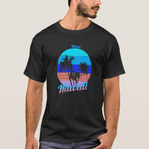 T-shirt Maui Hawaii Retro Tropical Palm Trees Vacances