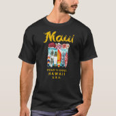 T-shirt Maui Road to Hana Surfing Hawaiian (Devant)