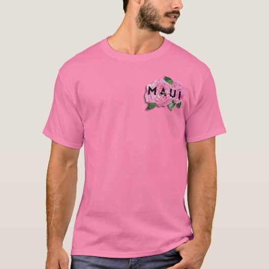 T-shirt Maui Strong Lokelani Fleur rose (Devant)