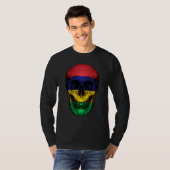 T-shirt Mauritius Flag Skull Mauritian Roots Proud Patriot (Devant entier)