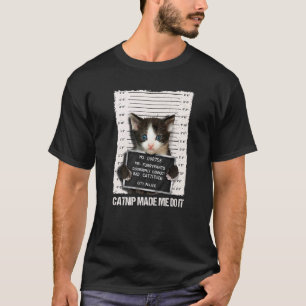 T-shirt Mauvais Chat Prison Prison Chat à l'herbe à Chat M