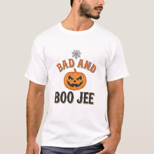 T-shirt Mauvais et Boo Jee Halloween Citrouille Graphique_