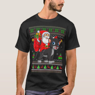 T-shirt Mauvais Noël Funny Père Noël Pandore à cheval Noël
