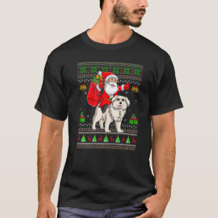 T-shirt Mauvais Noël Père Noël équitation Grand Pyrénées C