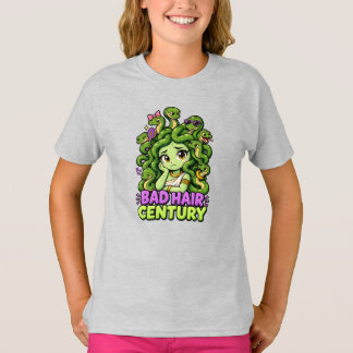 T-shirt Mauvais siècle de cheveux – Mignonne Méduse Mythol