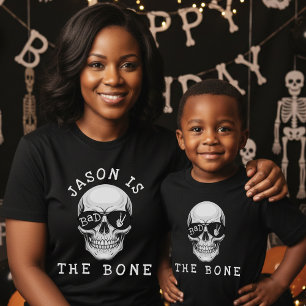 T-shirt Mauvais squelette de crâne jusqu'à l'os pour la fê
