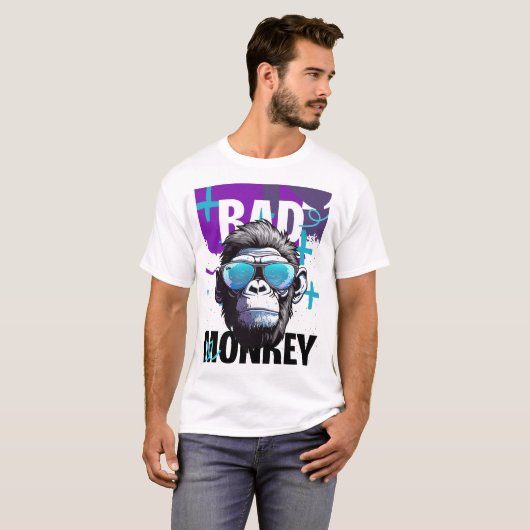 T-shirt Mauvaise attitude singe - Cool Gorilla Graphic Tee (Devant entier)