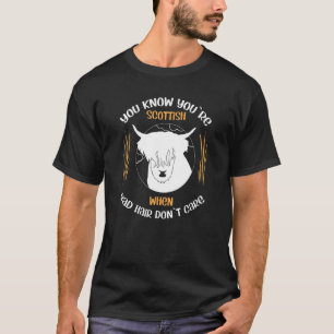 T-shirt Mauvaise Coiffure N'Importe Vache Écossaise Des Hi