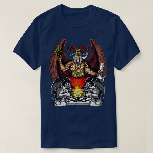 T-shirt Mauvaise herbe psychédélique Baphomet (Design devant)