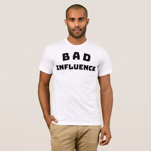 T-shirt MAUVAISE Influence Gras Black Typographie Chemise (Devant entier)