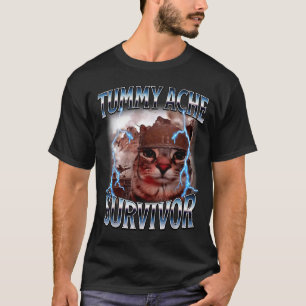 T-shirt Maux de ventre survivant mème de chat drôle a surv