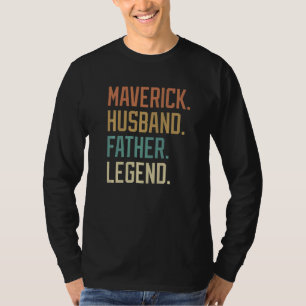 T-shirt Maverick Husband Père Légende Fête des pères Rétro