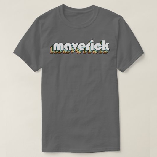 T-shirt Maverick Retro Typographie arc-en-ciel style défra (Design devant)