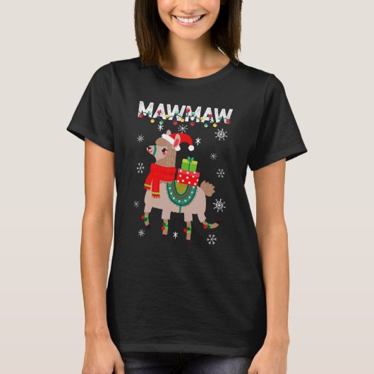 T-shirt Mawmaw Christmas Llama Lights Matching Family (Devant)