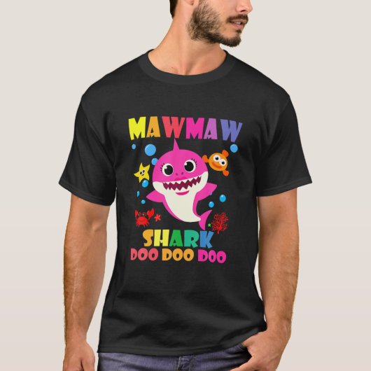 T-shirt Mawmaw Shark Doo Doo Funny Baby Maman Papa Enfants (Devant)