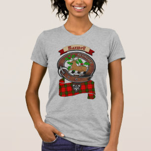 T-shirt Maxwell Clan Badge & Tartan Personnalisé Femmes 