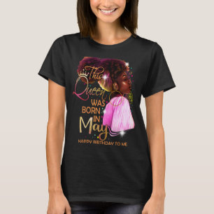 T-shirt May Girl Anniversaire Melanin Afro Queen pour Blac