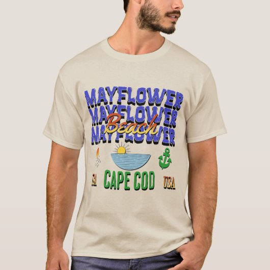 T-shirt Mayflower Beach, Cape Cod (Devant)
