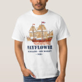 T-shirt Mayflower Tall Ship - Angleterre au Nouveau Monde (Devant)