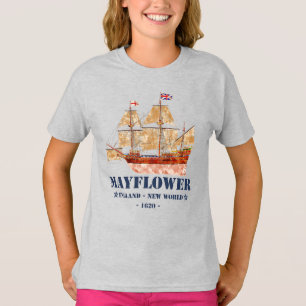 T-shirt Mayflower Tall Ship - Angleterre au Nouveau Monde