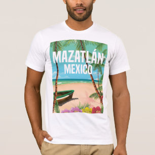 T-shirt Mazatlán Mexique Affiche de voyage vintage de plag