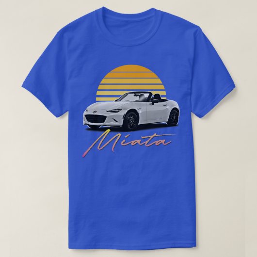 T-shirt Mazda Miata Style Rétro Blanc Design coucher de so (Design devant)