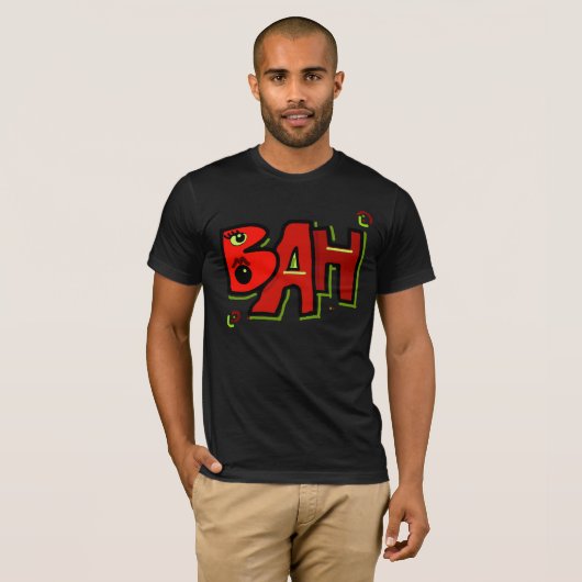 T-shirt Mazipoodles Bah Humbug 3D Blood Red Green (Devant entier)