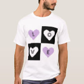 T-shirt Mazipoodles Coeurs Abstraction Lilac Love (Devant)