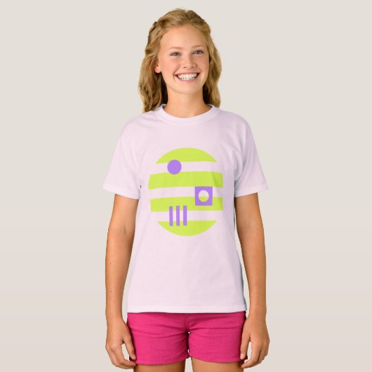 T-shirt Mazipoodles Dans La Lune Lime Violet (Devant entier)