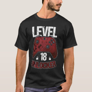 T-shirt Mb35 Niveau 18 Déverrouillé Funny Cool Video Gamer